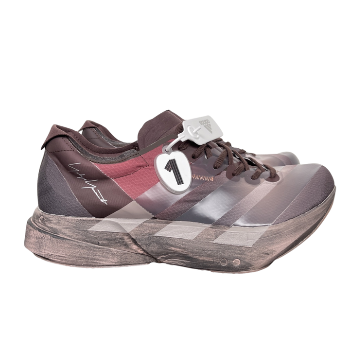 adidas Y-3 Adios Pro 4 Night Red Warm Clay Maroon KI7791 high-performance designer running shoe side profile view