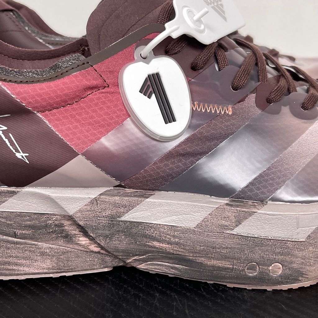 adidas Y-3 Adios Pro 4 Night Red Warm Clay Maroon KI7791 high-performance designer running shoe side profile view