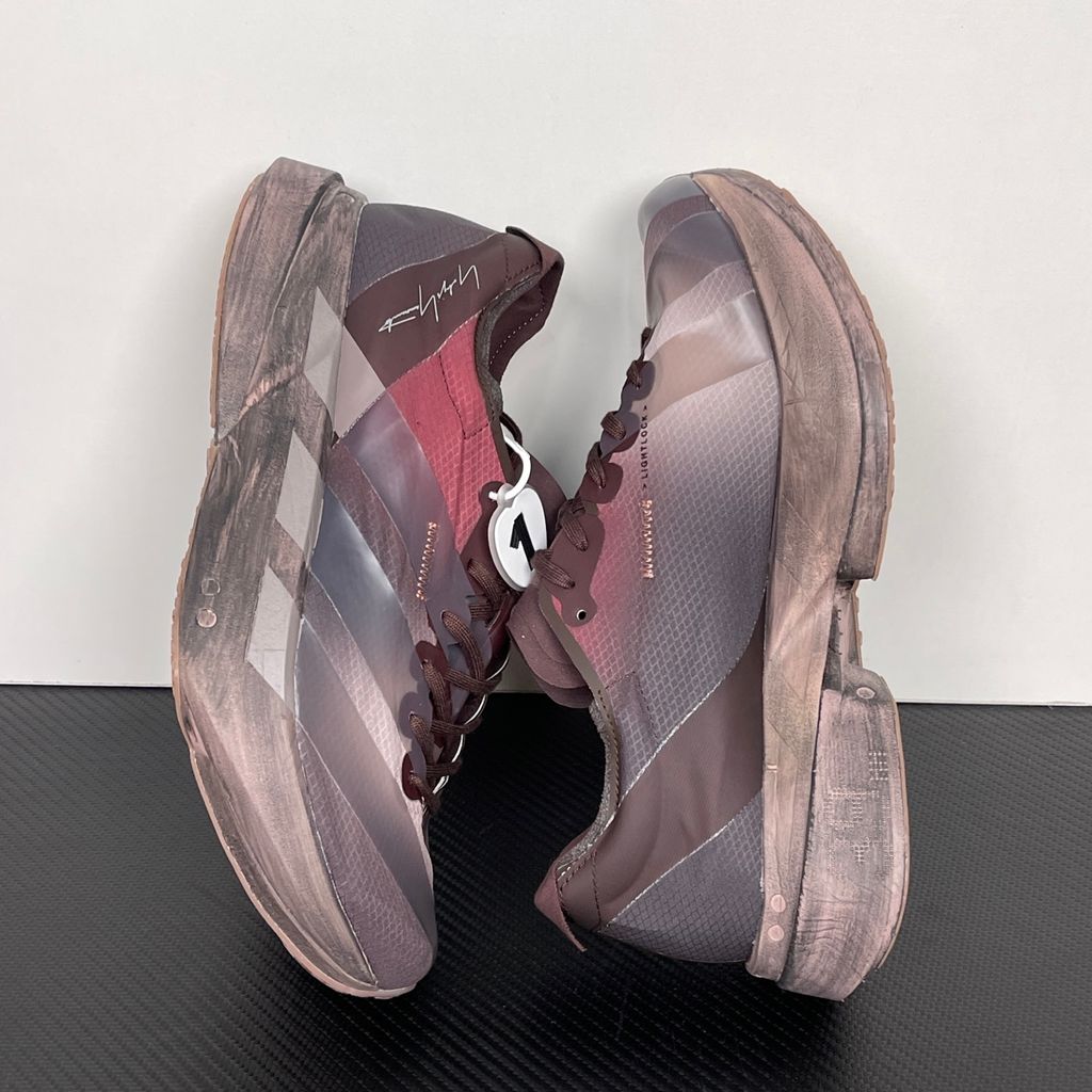 adidas Y-3 Adios Pro 4 Night Red Warm Clay Maroon KI7791 high-performance designer running shoe side profile view
