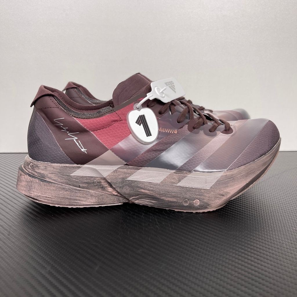 adidas Y-3 Adios Pro 4 Night Red Warm Clay Maroon KI7791 high-performance designer running shoe side profile view