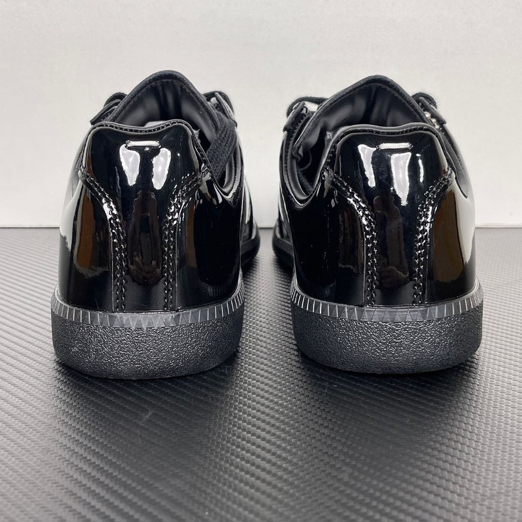 Maison Margiela Replica Low S58WS0109 black patent leather sneakers side view