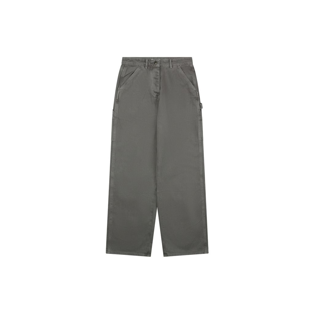 Miu Miu Grey Logo Pocket Cargo Wide-Leg Jeans