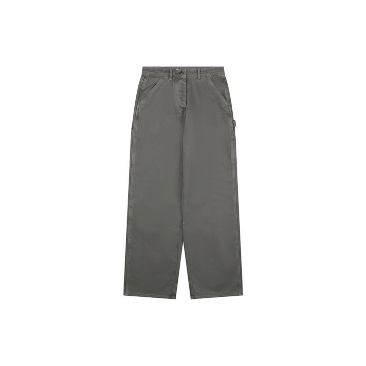 Miu Miu Grey Logo Pocket Cargo Wide-Leg Jeans