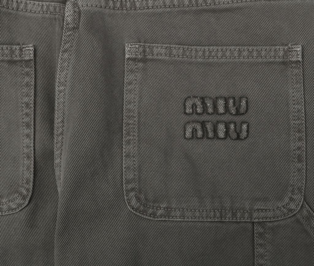 Miu Miu Rear Logo Embroidered Straight-Flare Jeans