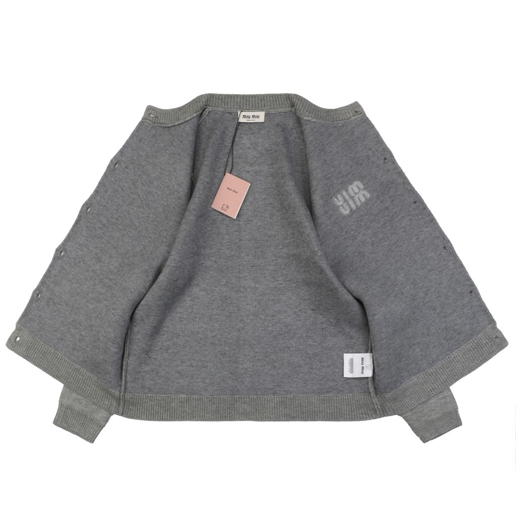 Miu Miu 1200G Wool Blend STOLL Knitted Jacket
