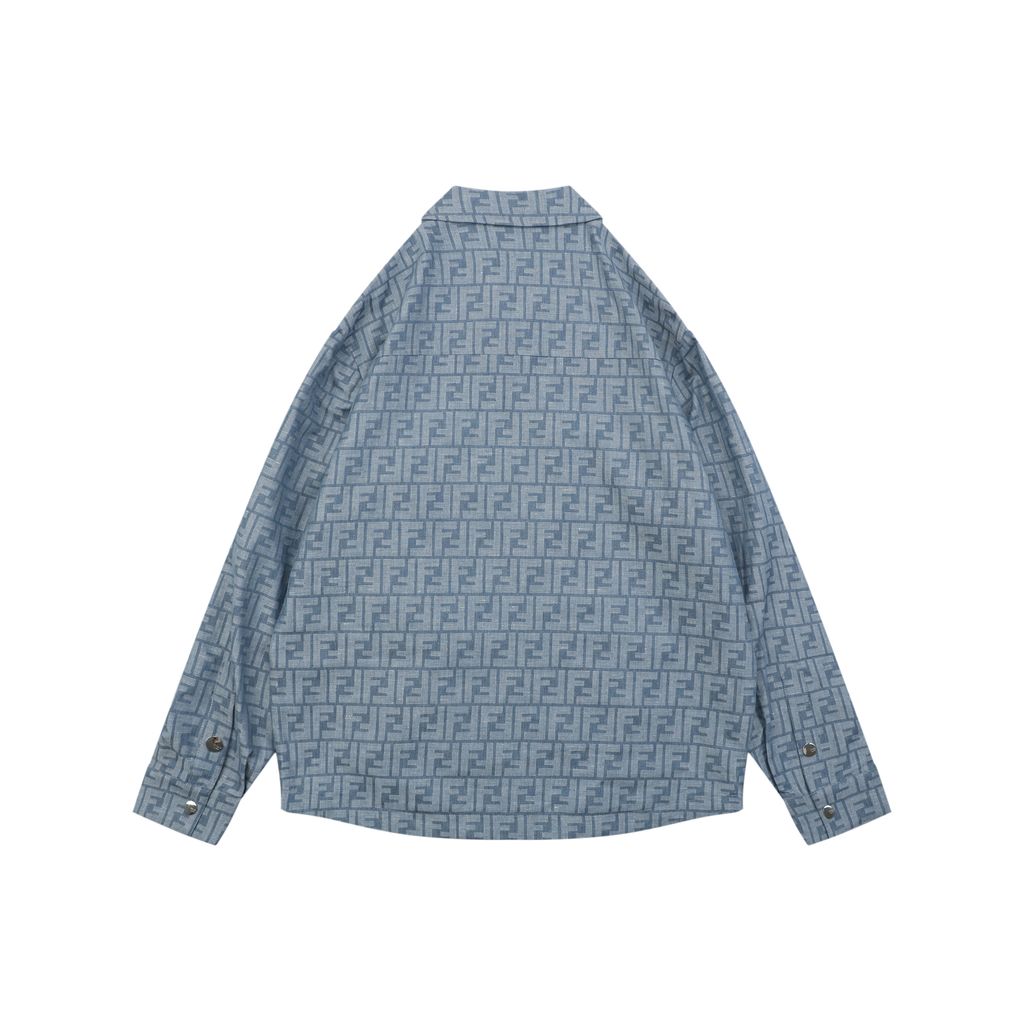 Fendi Light Blue FF All-Over Print Jacket