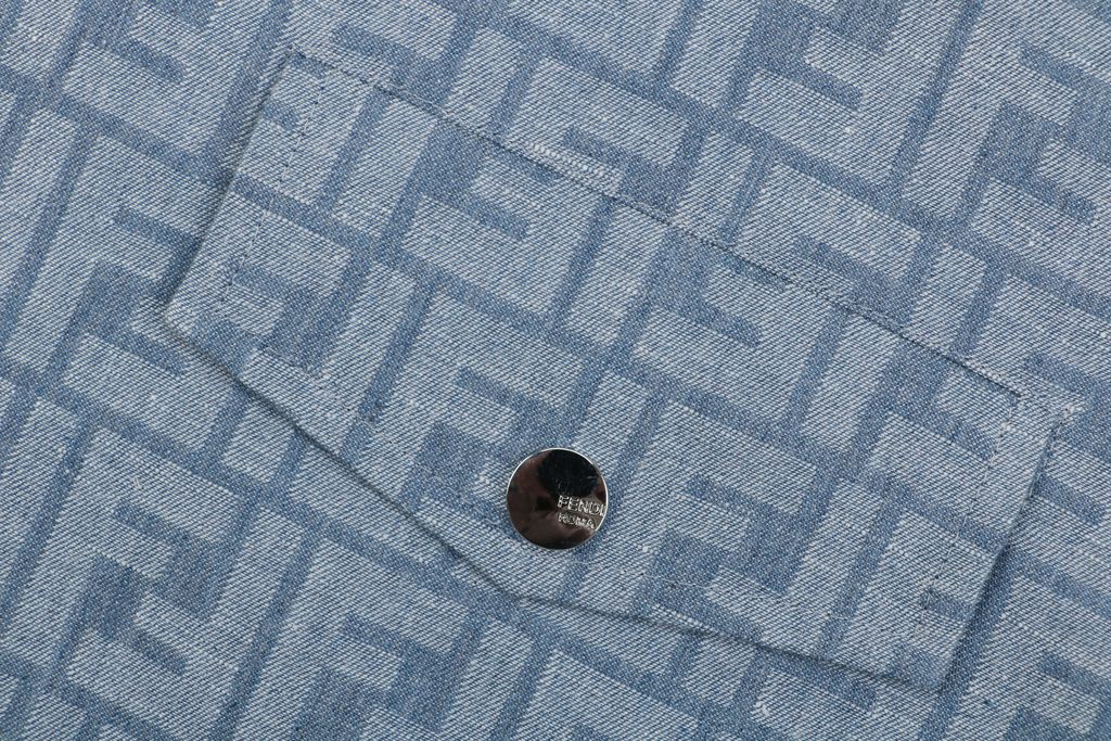 Fendi FF Monogram Light Blue Zip Jacket