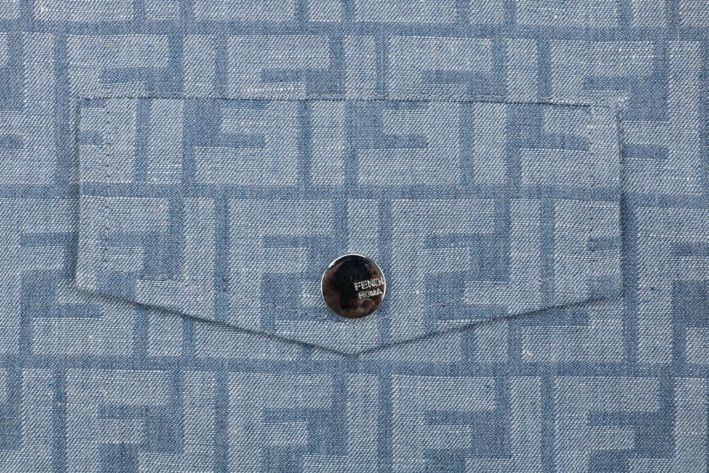 Fendi FF Monogram Light Blue Zip Jacket