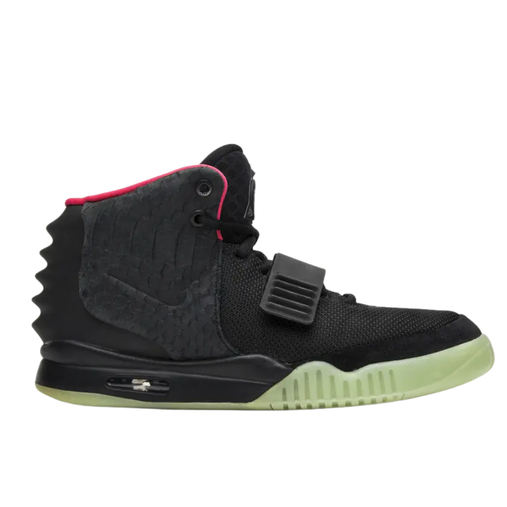 Nike Air Yeezy 2 Solar Red 508214-006 Black Solar Red men's sneakers side view