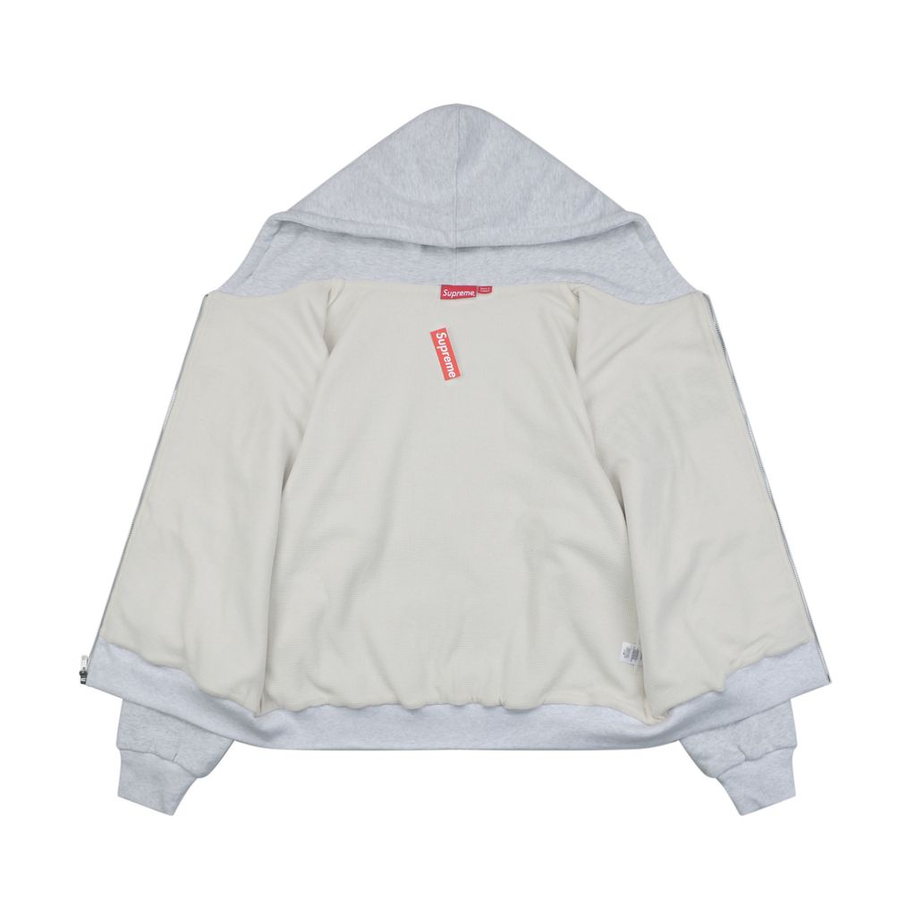 Supreme Grey White 1.5KG Waffle-Lined Winter Hooded Jacket