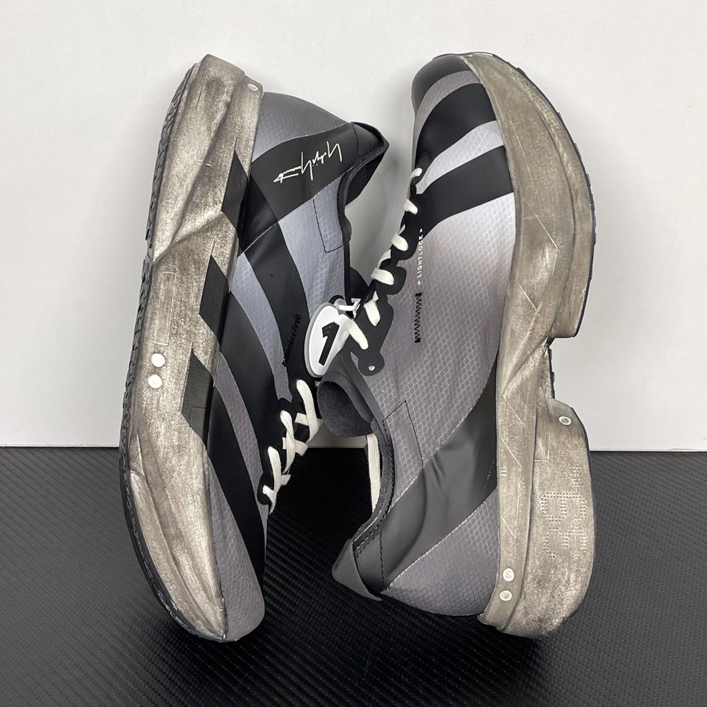 adidas Y-3 Adios Pro 4 KI7128 Black Off White Grey Five running shoes side view