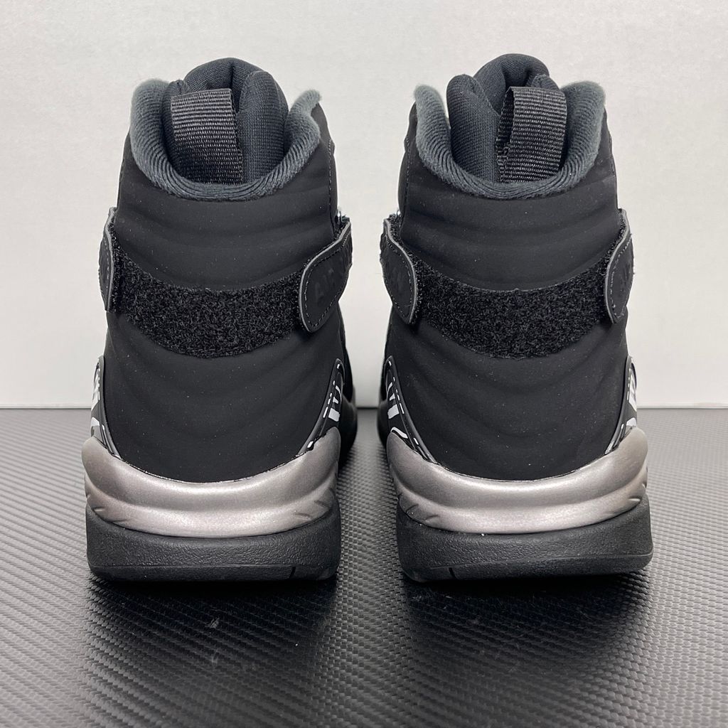 Air Jordan 8 Retro Chrome 305381-007 Black Light Graphite White men's sneakers side view