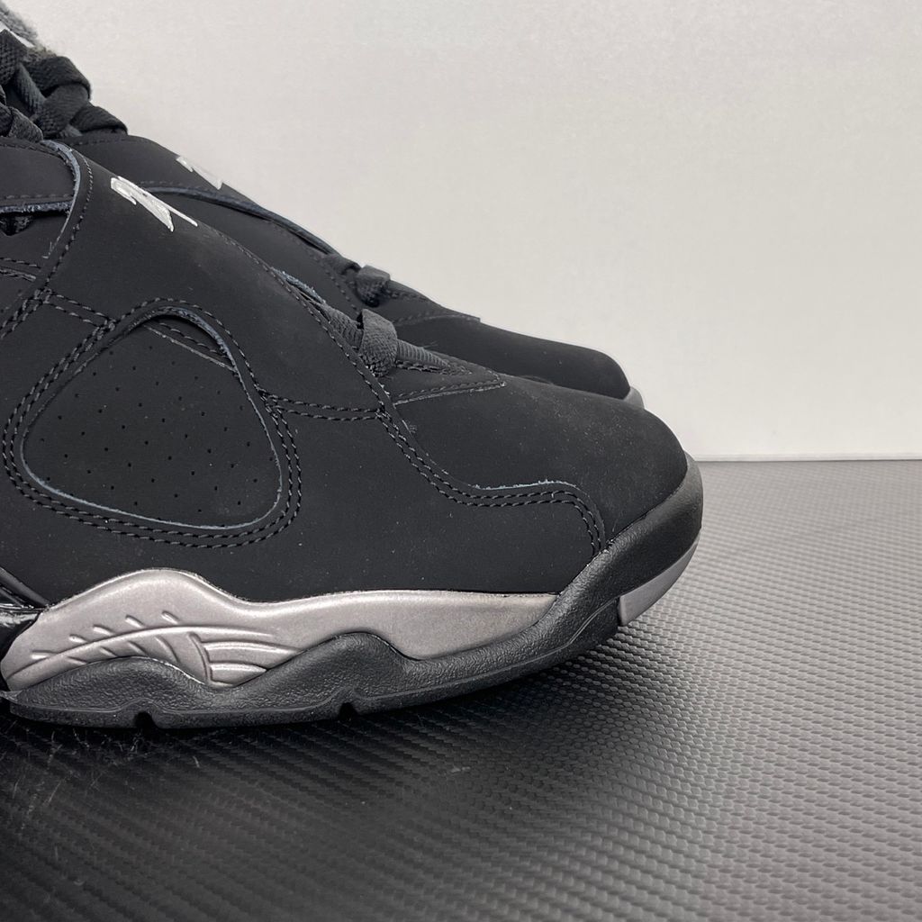 Air Jordan 8 Retro Chrome 305381-007 Black Light Graphite White men's sneakers side view