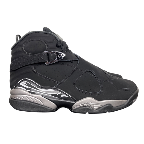 Air Jordan 8 Retro Chrome 305381-007 Black Light Graphite White men's sneakers side view