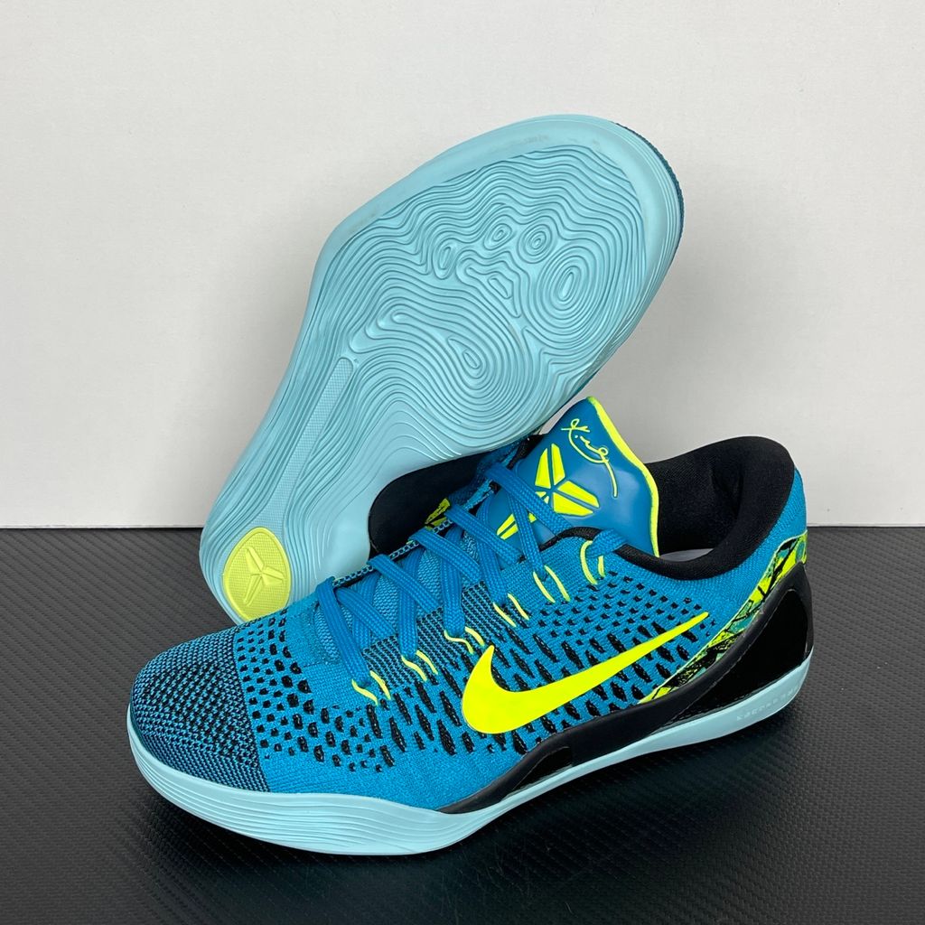 Nike Kobe 9 Elite Low Protro Perspective IO3673-400 Neo Turquoise Volt basketball shoes side view