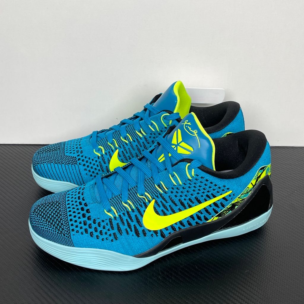 Nike Kobe 9 Elite Low Protro Perspective IO3673-400 Neo Turquoise Volt basketball shoes side view