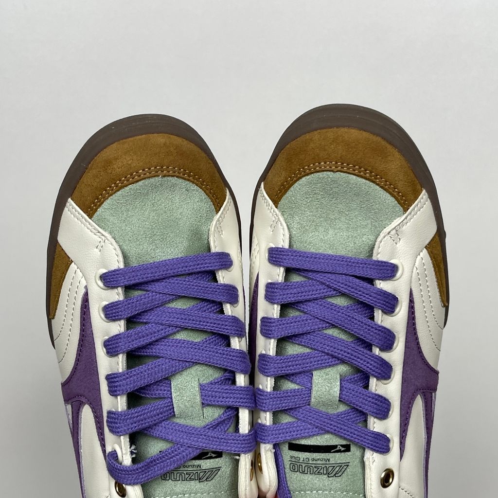 Mizuno CT Club D1GH261007 White Lilac Purple Mocha Brown Green sneakers side view
