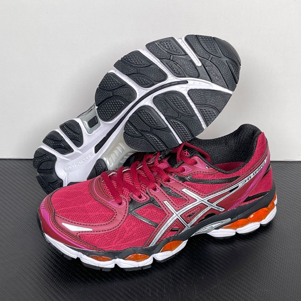 ASICS GEL-Nimbus 16 T566N-2193 Iridescent Silver Burgundy women's running shoes side view