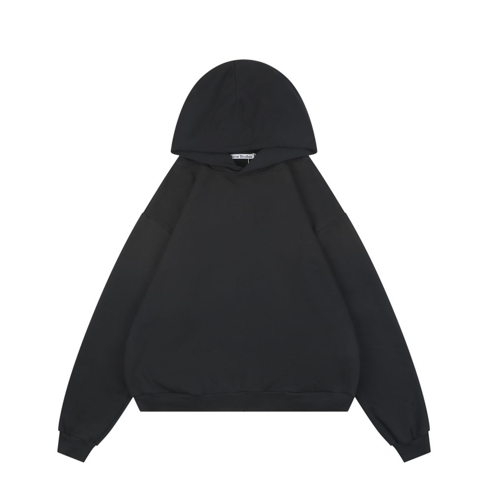 Acne Studios 1996 Distressed Logo Hoodie Black