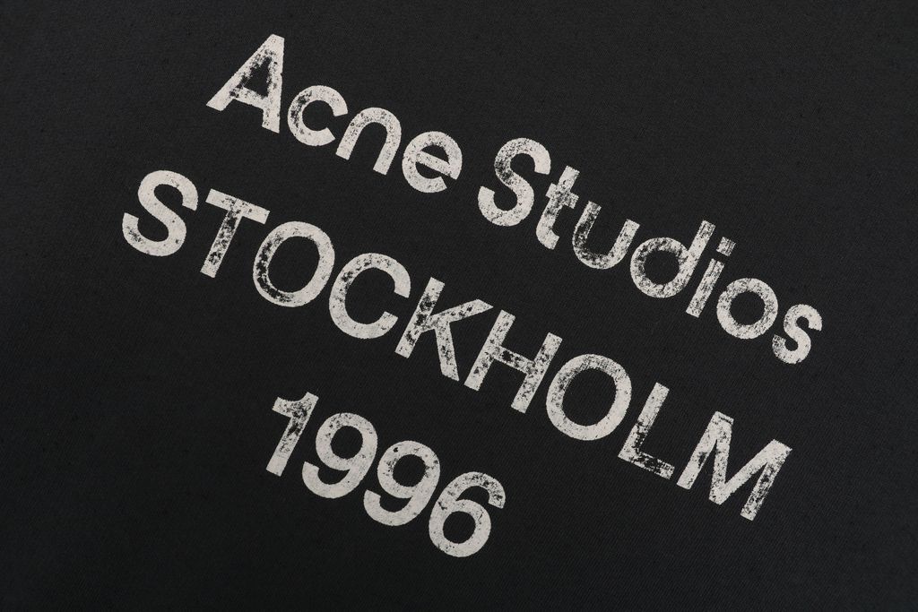 Acne Studios Black Mottled Logo Distressed Pullover