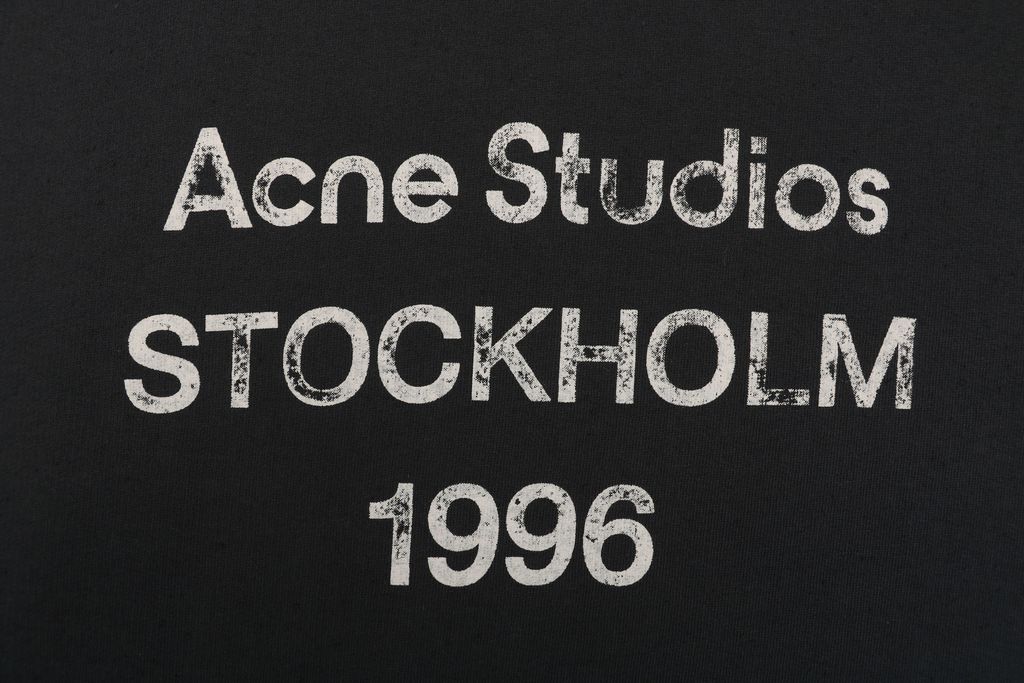 Acne Studios Black Mottled Logo Distressed Pullover