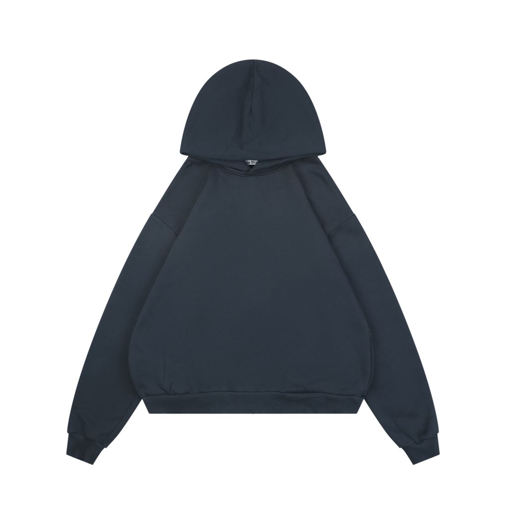 Acne Studios 1996 Distressed Logo Hoodie Navy