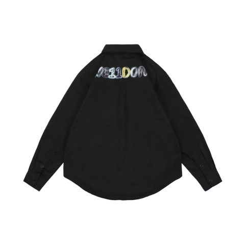 WE11DONE Colorful Crayon Letter Print Long Sleeve Shirt