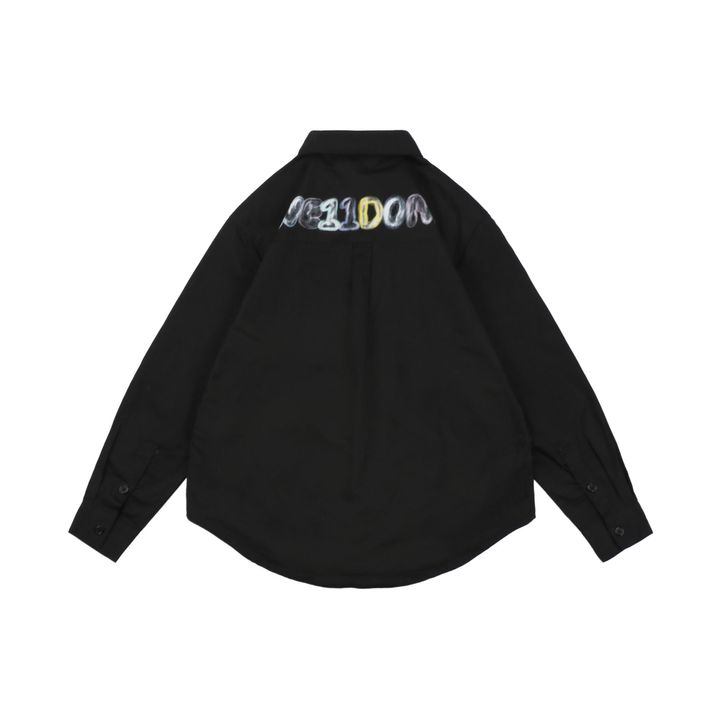 WE11DONE Colorful Crayon Letter Print Long Sleeve Shirt