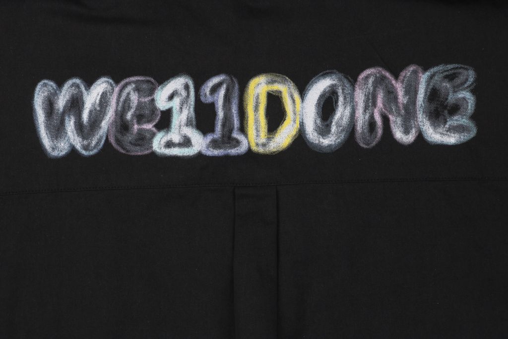 WE11DONE Multicolour Letter Print Relaxed Long Sleeve Shirt
