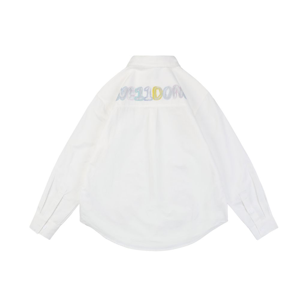 WE11DONE Colorful Crayon Letter Print Long Sleeve Shirt