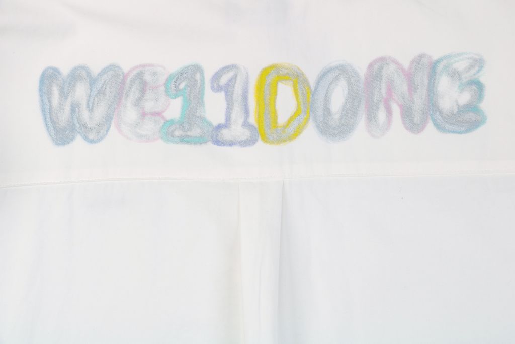 WE11DONE Multicolour Letter Print Relaxed Long Sleeve Shirt