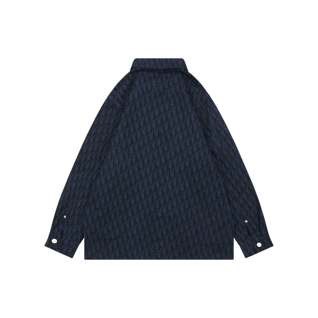 Christian Dior 22SS Tonal Logo Jacquard Long Sleeve Shirt