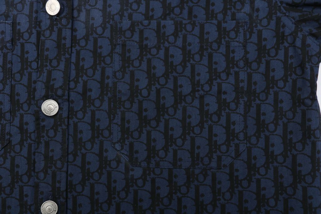Dior Letter Jacquard Relaxed Button-Up Shirt