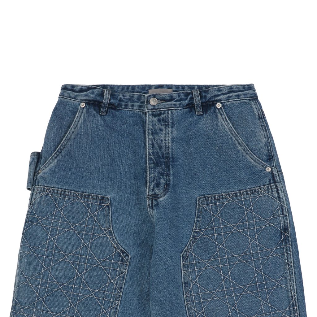Dior Vintage Sand-Washed Blue Cannage Denim Shorts