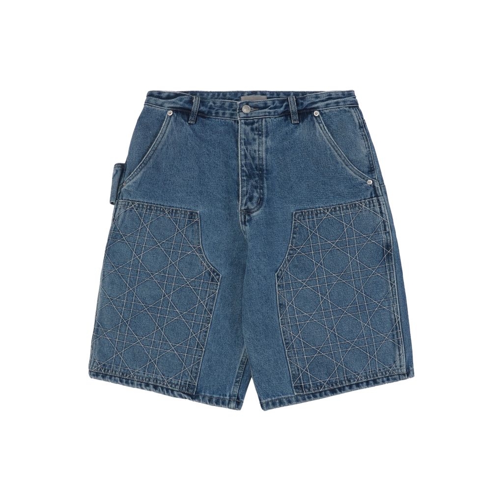 Christian Dior Cannage Embroidered Carpenter Denim Shorts