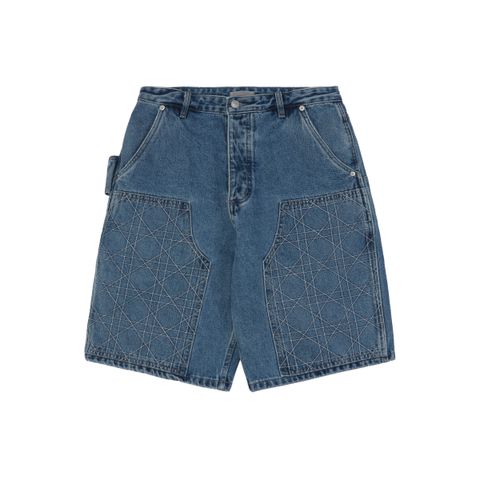 Christian Dior Cannage Embroidered Carpenter Denim Shorts