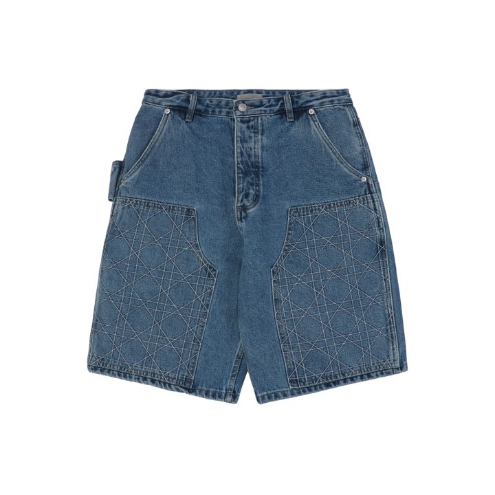 Christian Dior Cannage Embroidered Carpenter Denim Shorts