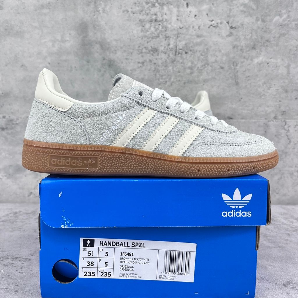 adidas Handball Spezial IF6491 Wonder Silver Off White Gum sneakers side view