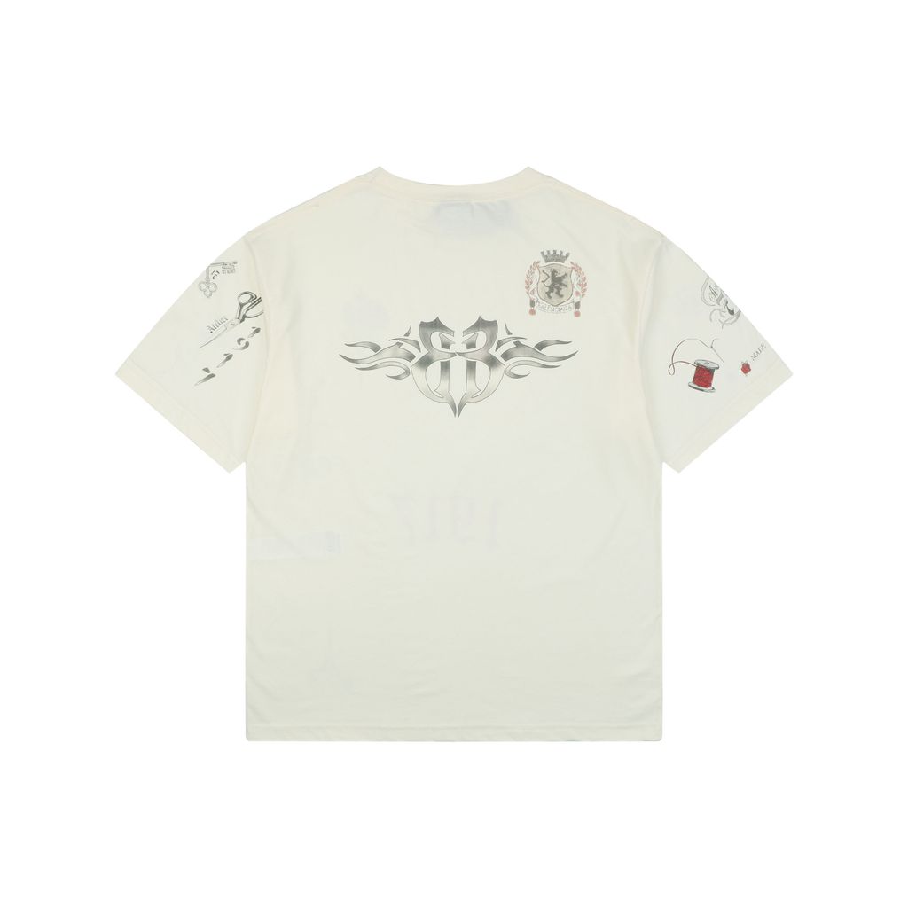 Balenciaga 1917 Tattoo Rose Print T-Shirt