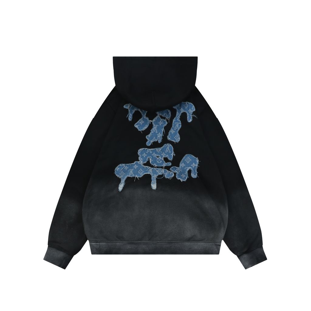Louis Vuitton Denim Monogram Patchwork Hoodie