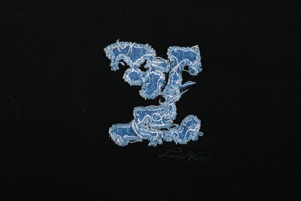 Louis Vuitton Denim Splice Relaxed Cotton Hoodie