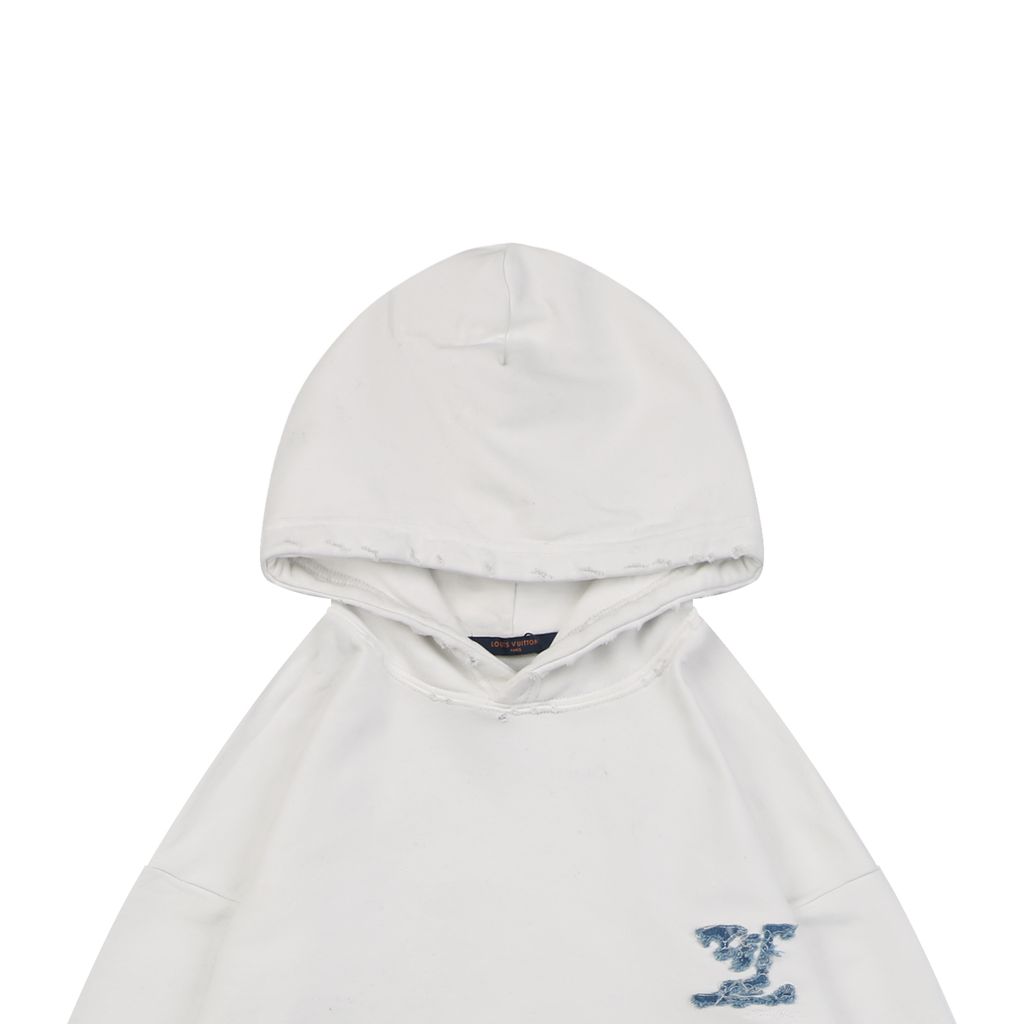 Louis Vuitton 400G Embroidered Denim Monogram Hoodie