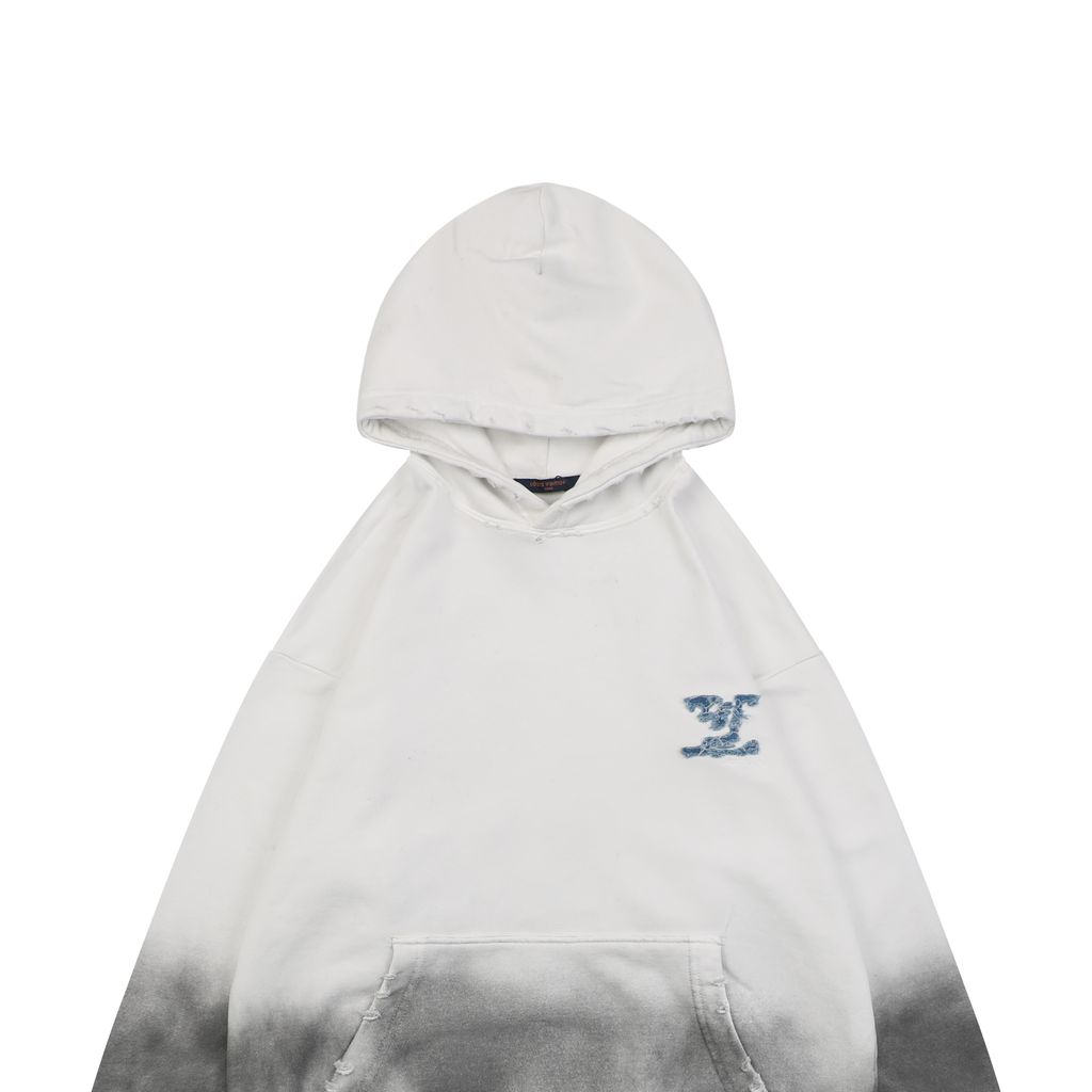 Louis Vuitton 400G Embroidered Denim Monogram Hoodie