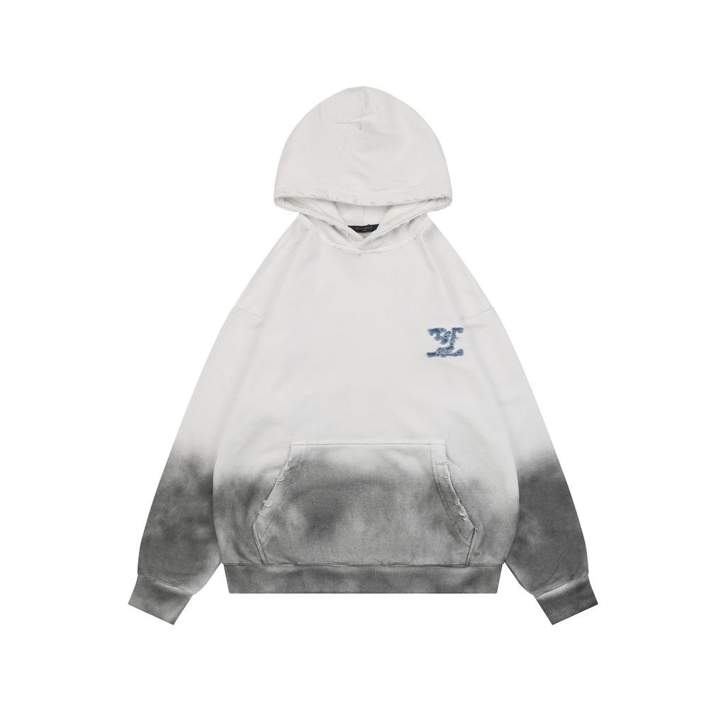 Louis Vuitton Dissolved Denim Monogram Patchwork Hoodie