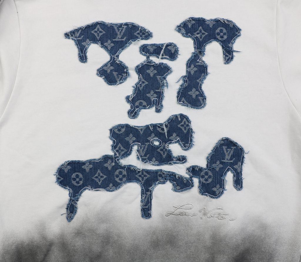 Louis Vuitton Deconstructed Denim Patchwork Hooded Sweatshirt