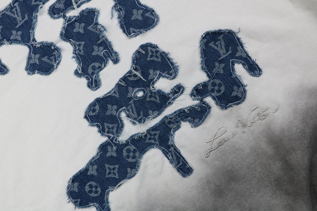 Louis Vuitton Deconstructed Denim Patchwork Hooded Sweatshirt