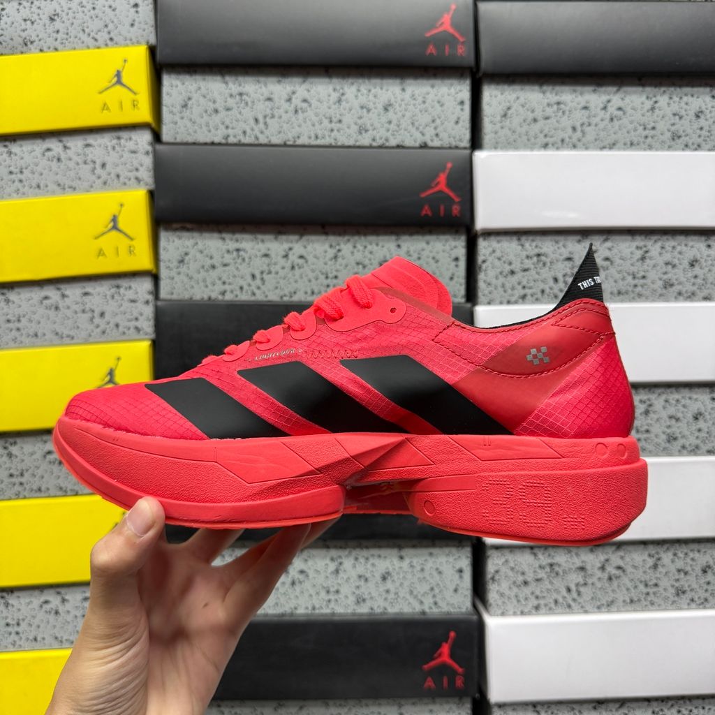 adidas Adizero Adios Pro 4 JR6368 Lucid Red Core Black running shoes side view