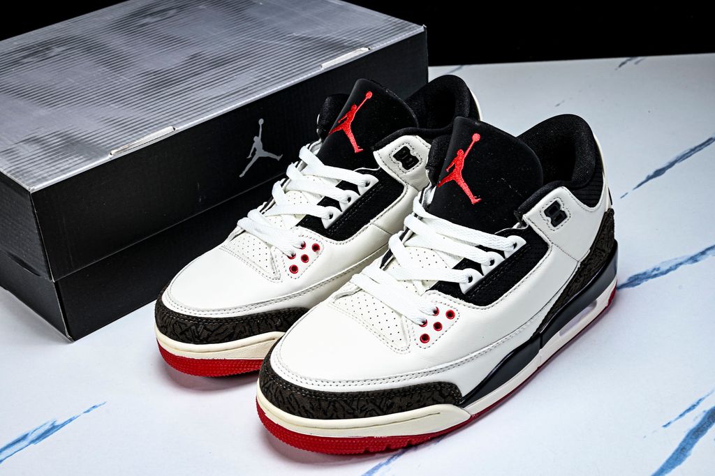 Air Jordan 3 Retro World's Best IF4396-103 Sail University Red men's sneakers side view