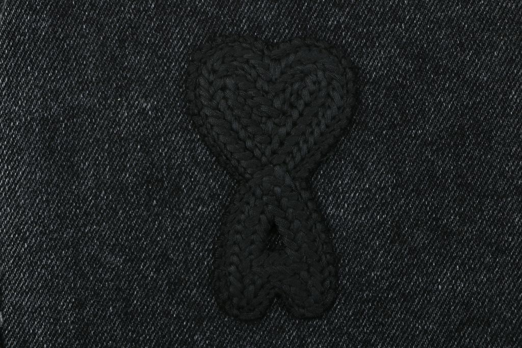AMI Paris Playful Heart Embroidered Unisex Denim Shirt
