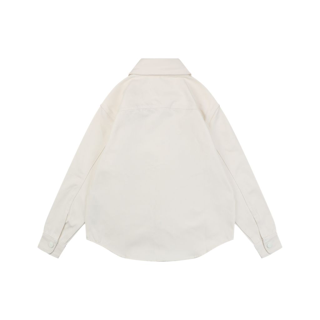 AMI Paris Heart Embroidered Denim Long Sleeve Shirt